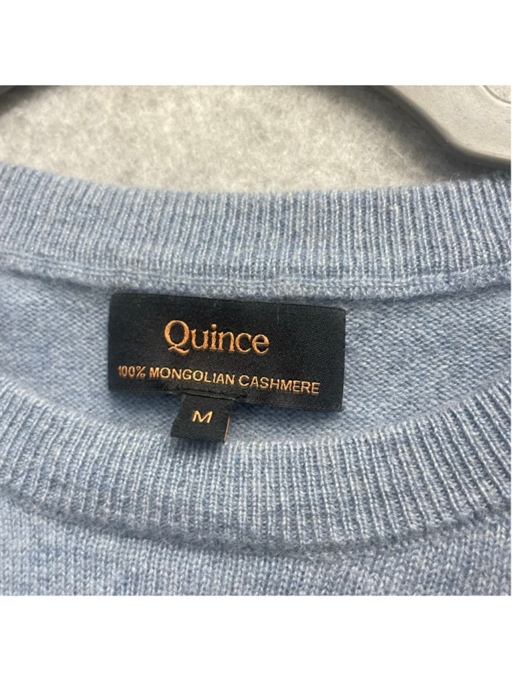 Quince 100% Mongolian Cashmere Crewneck Sweater Blue M - Picture 5 of 9